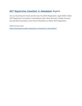 GST Registration Consultant in Ahmedabad, Gujarat