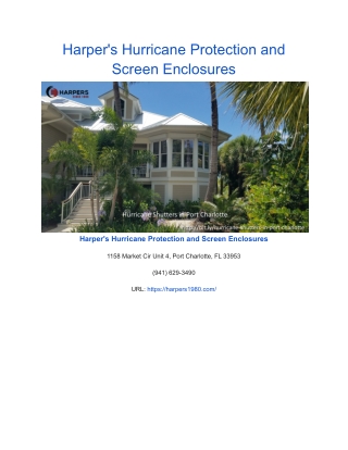Harper's Hurricane Protection and Screen Enclosures