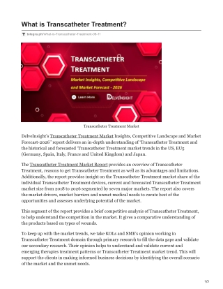 Transcatheter Treatment Market