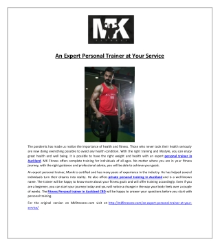 An Expert Personal Trainer at Your Service