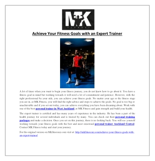 Achieve Your Fitness Goals With an Expert Trainer