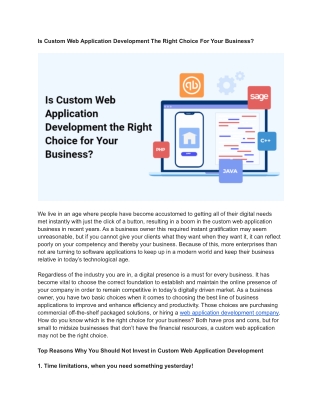 Is Custom Web Application Development The Right Choice For Your Business_