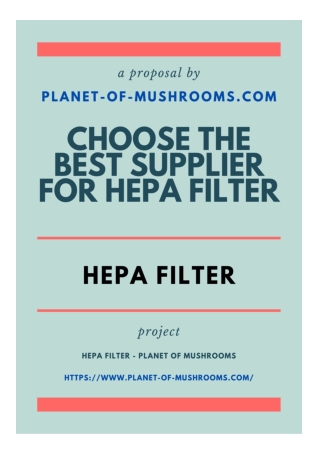 Choose the Best Supplier for Hepa Filter