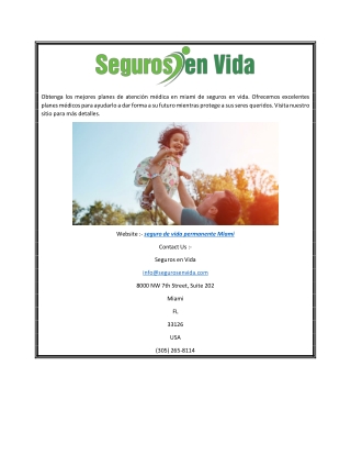 Seguro De Vida Permanente Miami  Segurosenvida.com