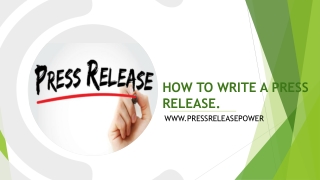 How To Write A Press Release