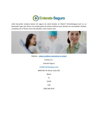 Planes médicos económicos en Miami