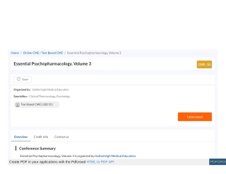 Essential Psychopharmacology, Volume 3