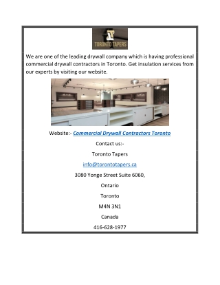 Commercial Drywall Contractors Toronto | torontotapers.ca