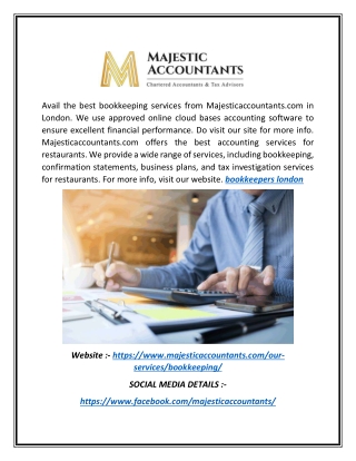 Bookkeepers London  Majesticaccountants.com