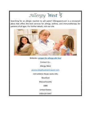 Prepar for Allergy Skin Test | Allergywest.com