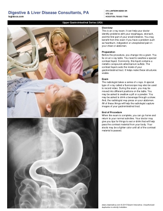 Digestive & Liver Disease Consultants, PA | Upper Gastrointestinal Series (UGI)
