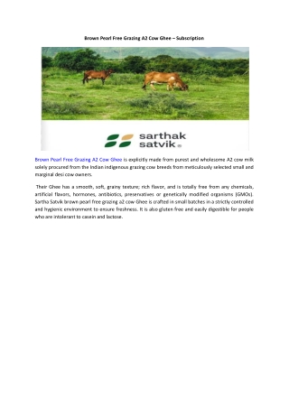 Brown Pearl Free Grazing A2 Cow Ghee