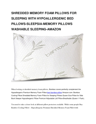 SHREDDED MEMORY FOAM PILLOWS FOR SLEEPING WITH HYPOALLERGENIC BED PILLOWS SLEEPSIA MEMORY PILLOWS WASHABLE SLEEPING AMAZ