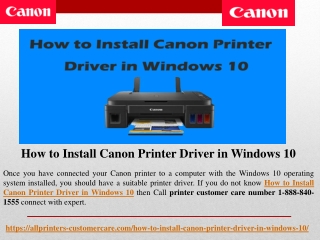 Call 1-888-840-1555 - How to Install Canon Printer Driver in Windows 10