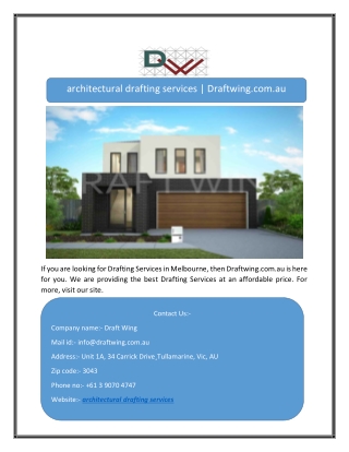 architectural drafting services | Draftwing.com.au