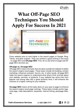 What Off-Page SEO Techniques You Should Apply For Success In 2021