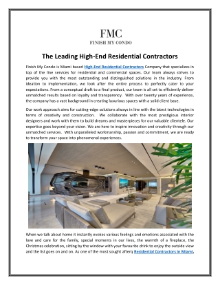 High-End Residential Contractors