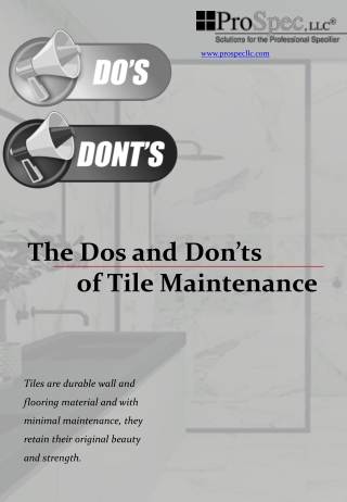 The Dos and Don’ts of Tile Maintenance
