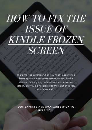 Solve Kindle Frozen Screen Error