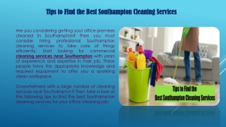 Tips to Find the Best Southampton Cleaning Services