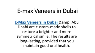 E-max Veneers in Dubai