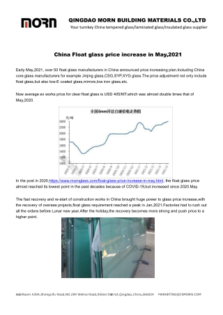 China Float glass price increase in May_2021