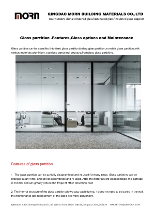 Glass partition -Glass types used in your office and home glass partition