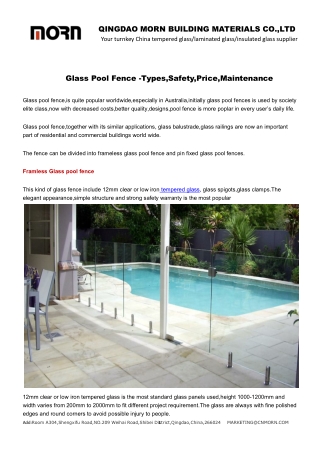 Glass Pool Fence -Types_Safety_Price_Maintenance