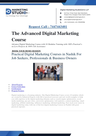 Best Digital Marketing Courses in Nashik | Classroom Training Institute