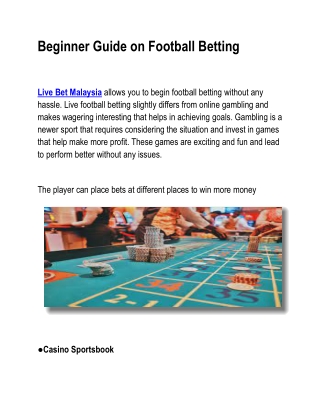 Beginner Guide on Football Betting