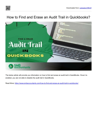 How to Find and Erase an Audit Trail in Quickbooks?
