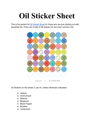 Oil Sticker Sheet