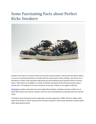 Some Fascinating Facts About Perfectkicks Sneakers