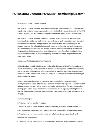 POTASSIUM CYANIDE POWDER^- nembutalplus.com*