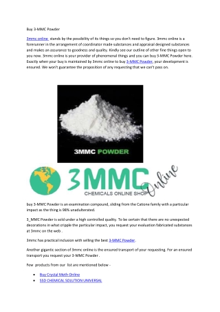 Buy 3-MMC Powder