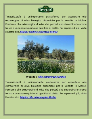 Olio extravergine Molise abhi