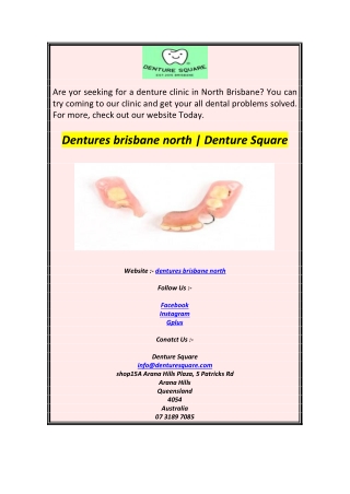 Dentures brisbane north  Denture Square
