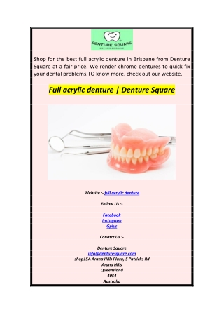 Full acrylic denture  Denture Square