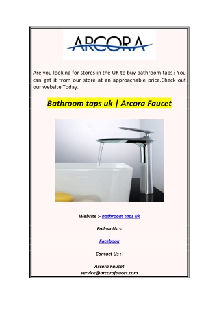 Bathroom taps uk  Arcora Faucet