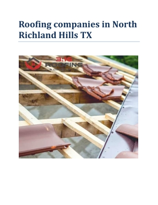 Roofing companies in north richland hills tx