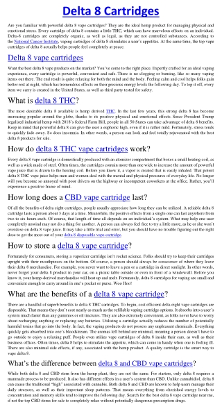 Delta 8 Cartridges