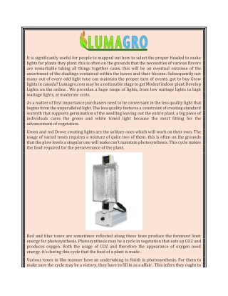 Buy Grow Lights for Hydroponic Growing Online  Lumagro.com