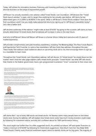 Jeff Brown – Legacy Investment Summit
