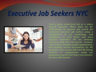 Executive Job Seekers NYC