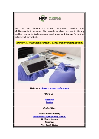 Iphone XS Screen Replacement  Mobilerepairfactory.com.au