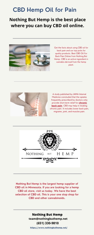 CBD Hemp Oil for Pain