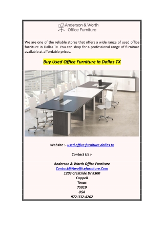 Buy Used Office Furniture in Dallas TX