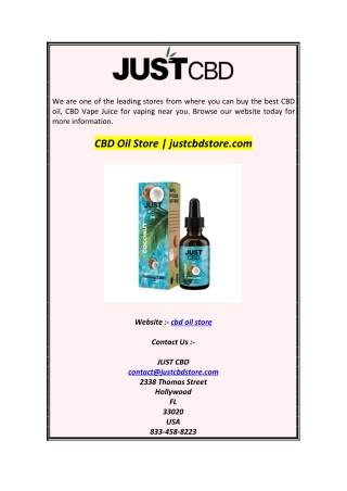 CBD Oil Store  justcbdstore.com