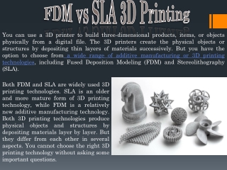 FDM vs SLA 3D Printing - Aurum3D