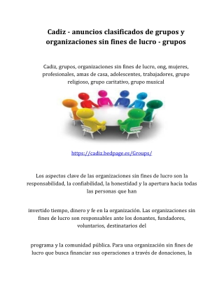 Cadiz - anuncios clasificados de grupos y organizaciones sin fines de lucro - grupos